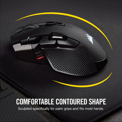 Corsair IRONCLAW RGB Wireless FPS/MOBA Gaming Mouse – 18,000 DPI – 10 Programmable Buttons – Designed for Large Hands – iCUE Compatible – PC, Mac, PS5, PS4, Xbox – Black
