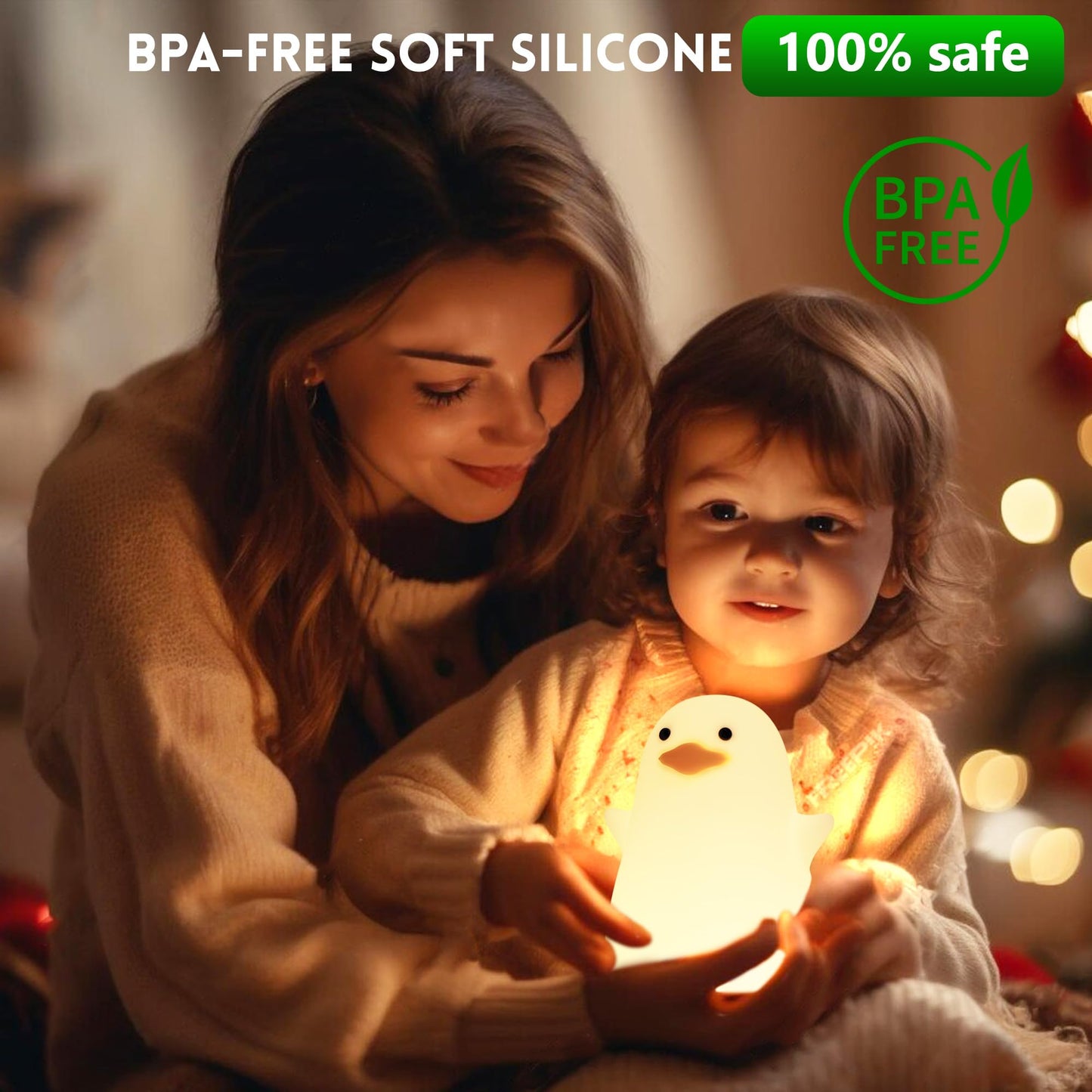 Okayera Cute Duck Lamp, Animal Nursery Silicone Night Light with Portable USB Rechargeable Timer Dimmable, Perfect for Home Bedroom Living Room, Holiday Birthday Xmas Easter Decor Gifts to Kids Baby