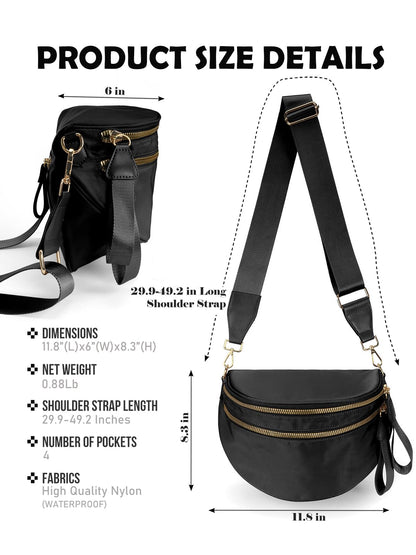 Pure Colour Crossbody Bag Bum Bag for Women,Spacious Purse Fanny Packs Belt Bag,Oversized Bum Bag (Colour Bum Bag-Beige)