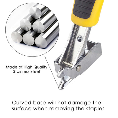 GEARLINTON Staple Remover Heavy Duty Staple Puller, Upholstery Tool Industrial Staple Remover for Furniture, Floor, Carpet, Carton (3 Pack, Yellow)
