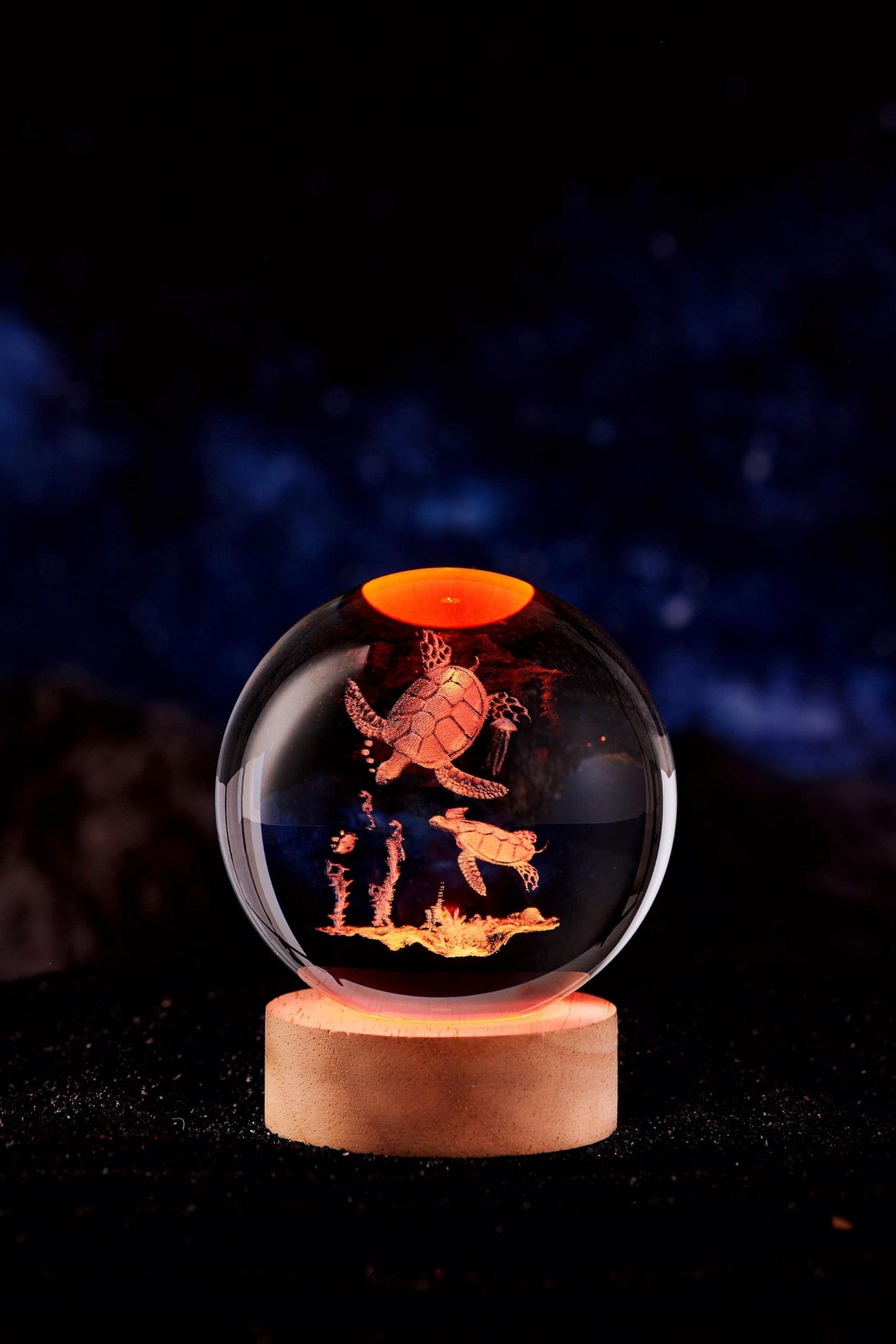 Conalisk sea Turtle Crystal Ball Lamp,Lifelike 3D Turtle Night Light,16 Colors Changing Light,Dimmable Remote Control, Underwater World lamp Gift (sea Turtle)