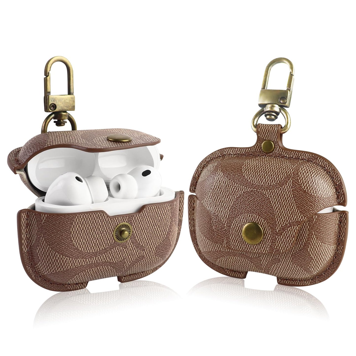 for AirPods Pro 3 Case, Leather Cute Full Body Shockproof Protective Cover for AirPods Pro 3nd Generation Case for Women Men, Drop Protection (C)