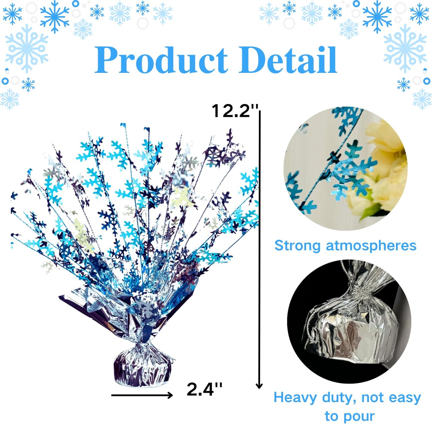 ALISSAR 2-Pack Snowflake Centerpieces-Holiday Table Decorations for Home Decor Birthday during Christmas