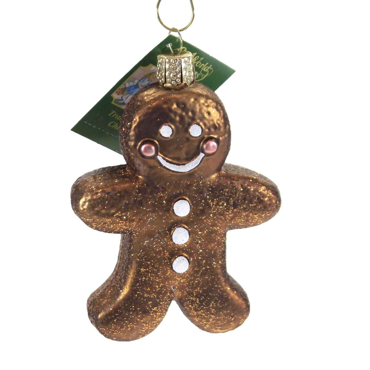 Old World Christmas Gingerman Glass Blown Ornament for Christmas Tree, Handcrafted Holiday Decoration, Gingerbread Collection