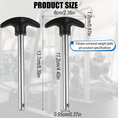NQEUEPN Crescent-Shaped Weight Stack Pin, Pin Tensile 3/8 Inch Diameter 4.4 Inch Locking Space Heavy-Duty Gym Pin Weight Plate Pin for Home Gym Exercise Machine Accessories, Black, Silver