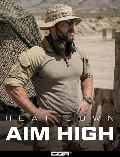CQR Men's Tactical Boonie Hat, Breathable Packable Sun Hat for Hunting, Hiking, Fishing, Shooting, and Outdoor Activities, Sentinel Alamo Khaki, Small-Medium