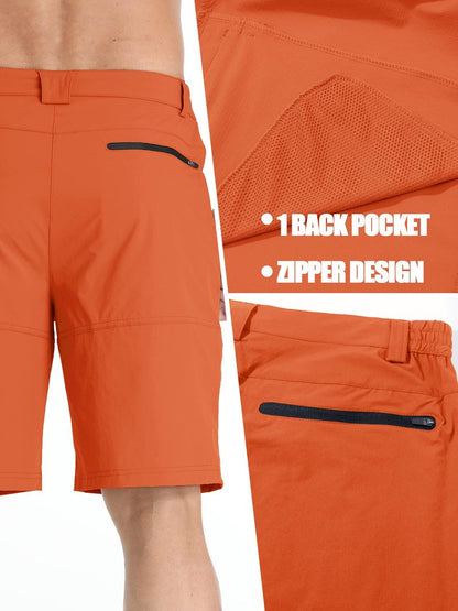 TACVASEN Mens 10" Lightweight Hiking Outdoor Cargo Travel Shorts Quick Dry Casual Breathable Fishing Dress Golf Summer Shorts Orange 34