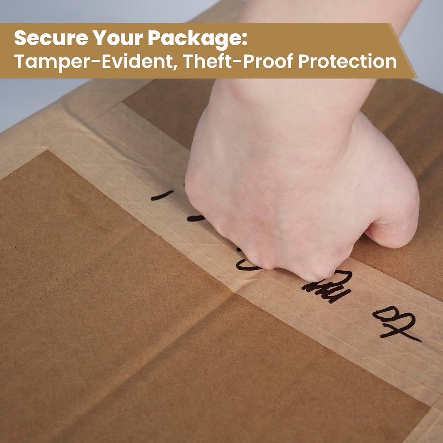 TAPEBEAR 1.5" Core Water Activated Tape, Fiber Reinforced Gummed Tape 2.75inch x 377ft, Eco-Friendly Kraft Paper Tape Biodegradable Brown Packing Tape for Security Sealing, Packaging, Shipping, 2Rolls
