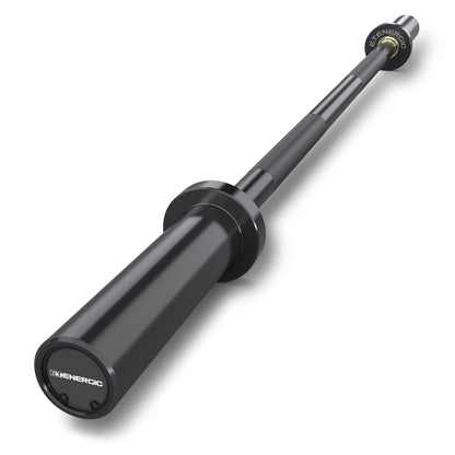 E.T.ENERGIC 4ft Olympic Barbell - Heavy Duty Chrome Steel Weightlifting Bar for 2-Inch Plates, 500LBS Capacity Bar with Knurled Grip & Ball Bearings - Compact Strength Training Barbell for Men & Women Home Gym Workout, Black