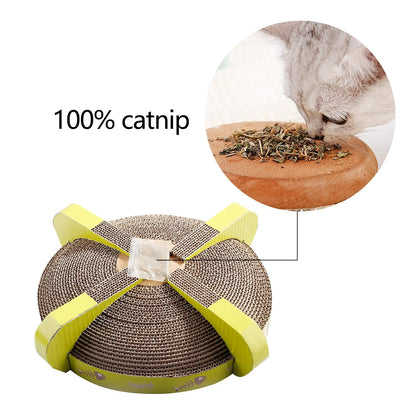 PAWISE UFO-Shaped Cat Scratcher Lounge – Reversible Cardboard Scratching Pad, Durable Cat Scratch Bowl & Bed, Interactive Scratcher for Indoor Cats & Kittens