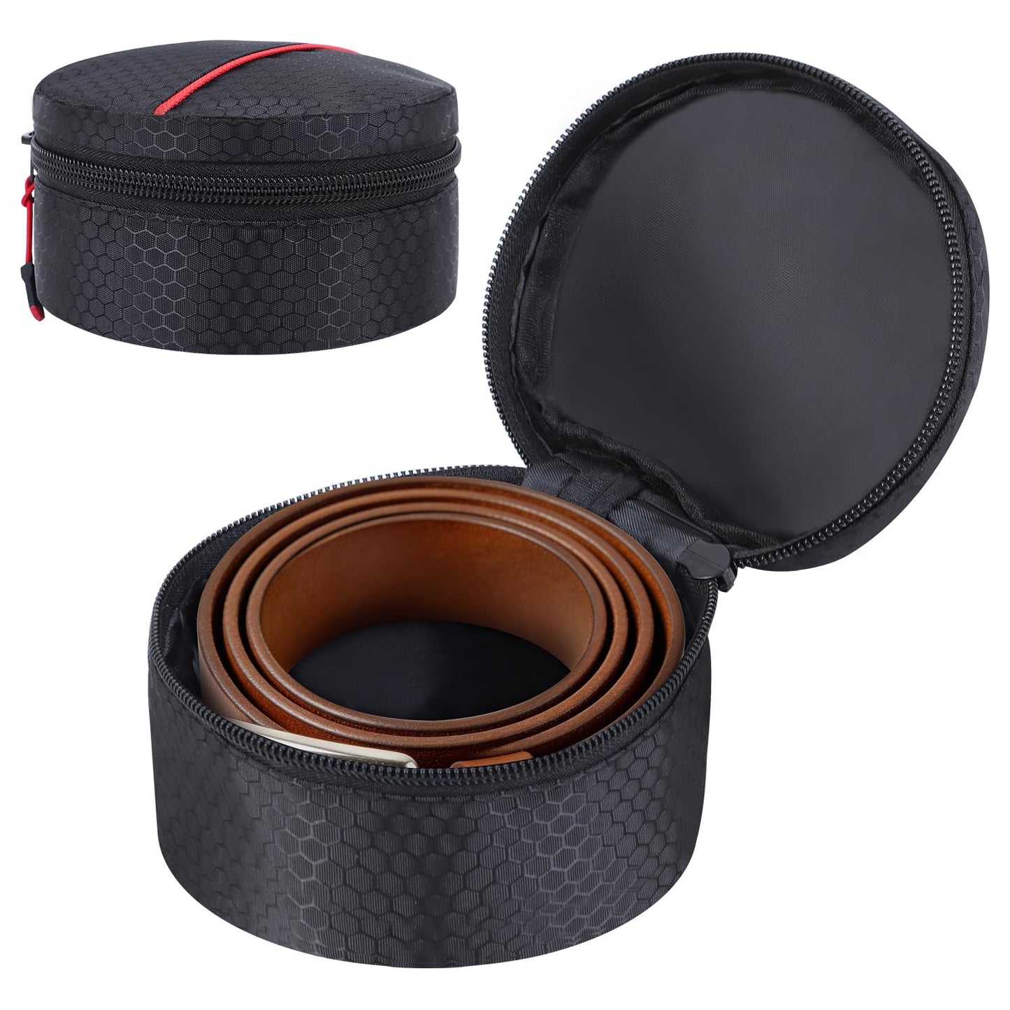 TUSIASC Belt Organizer Case,Travel Belt Storage Holder for Closet Drawer,Display Case for Belts,Ties,Portable Container Storage Holder,Height 2.6inch(Bag Only)