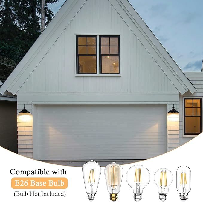 Outdoor Gooseneck Barn Lights, 16 Inch Farmhouse Exterior Wall Light, Industrial Wall Lantern for House Garage Patio Doorway, 2 Pack