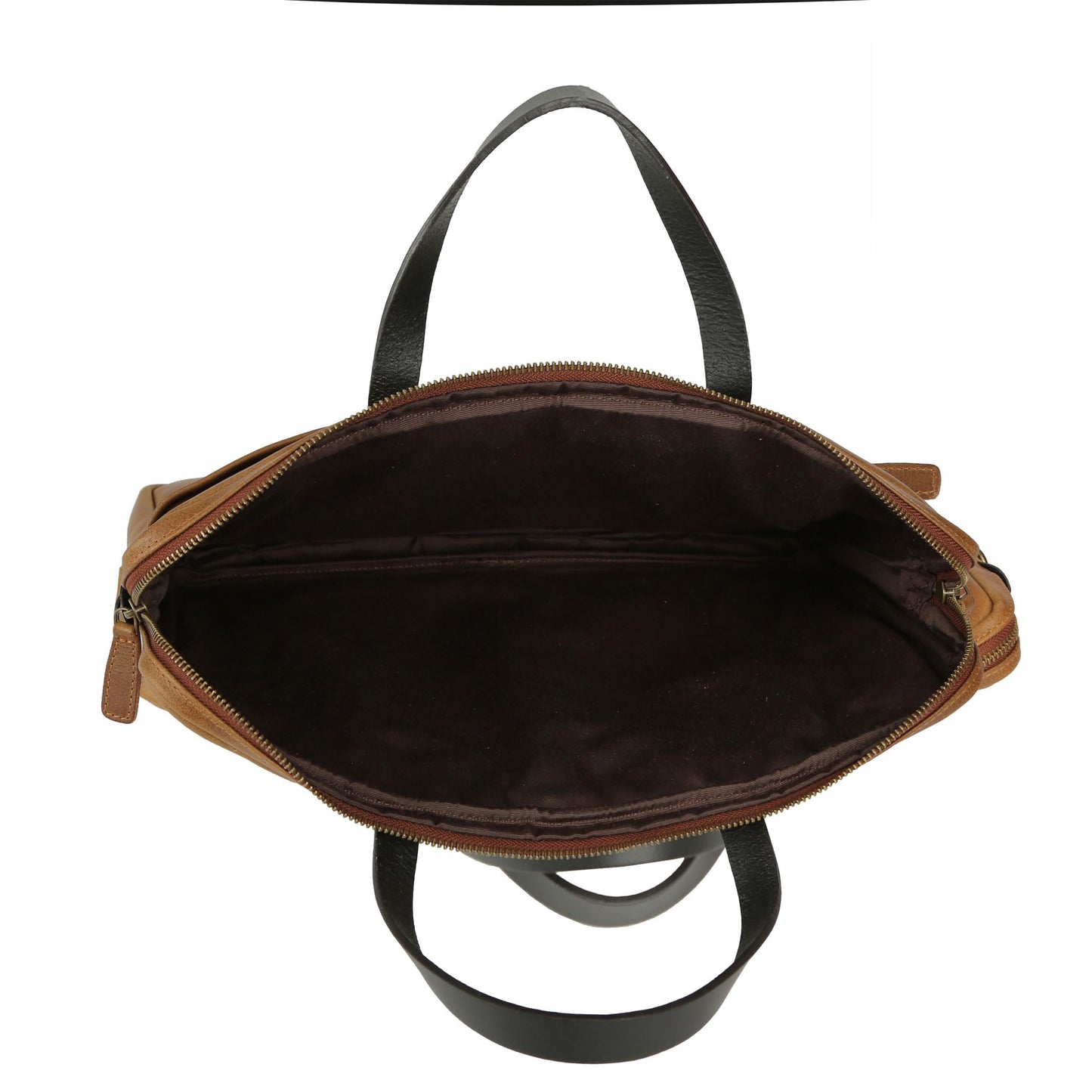 KomalC 15.5 Inch Leather Laptop Sleeve with Trolley Strap – Slim Genuine Leather Bag for upto 16" Laptops – Office Briefcase with Shoulder Strap & Organizer