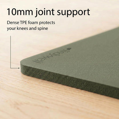 Lindywell Pilates Powerhouse Workout Mat – Non-Slip Yoga Mat Made from Premium TPE Foam – 6mm Thick Pilates Mats to Provide Spine Support & Comfortable Workout – 6ftx26in, Dark Olive