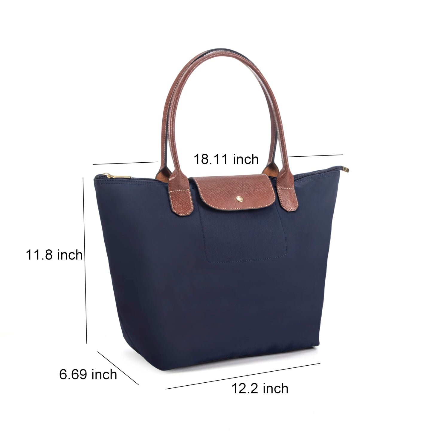 dassymia Tote Bag for Women Foldable Shoulder Bag Nylon Weekend Hobo Handbag, Navy