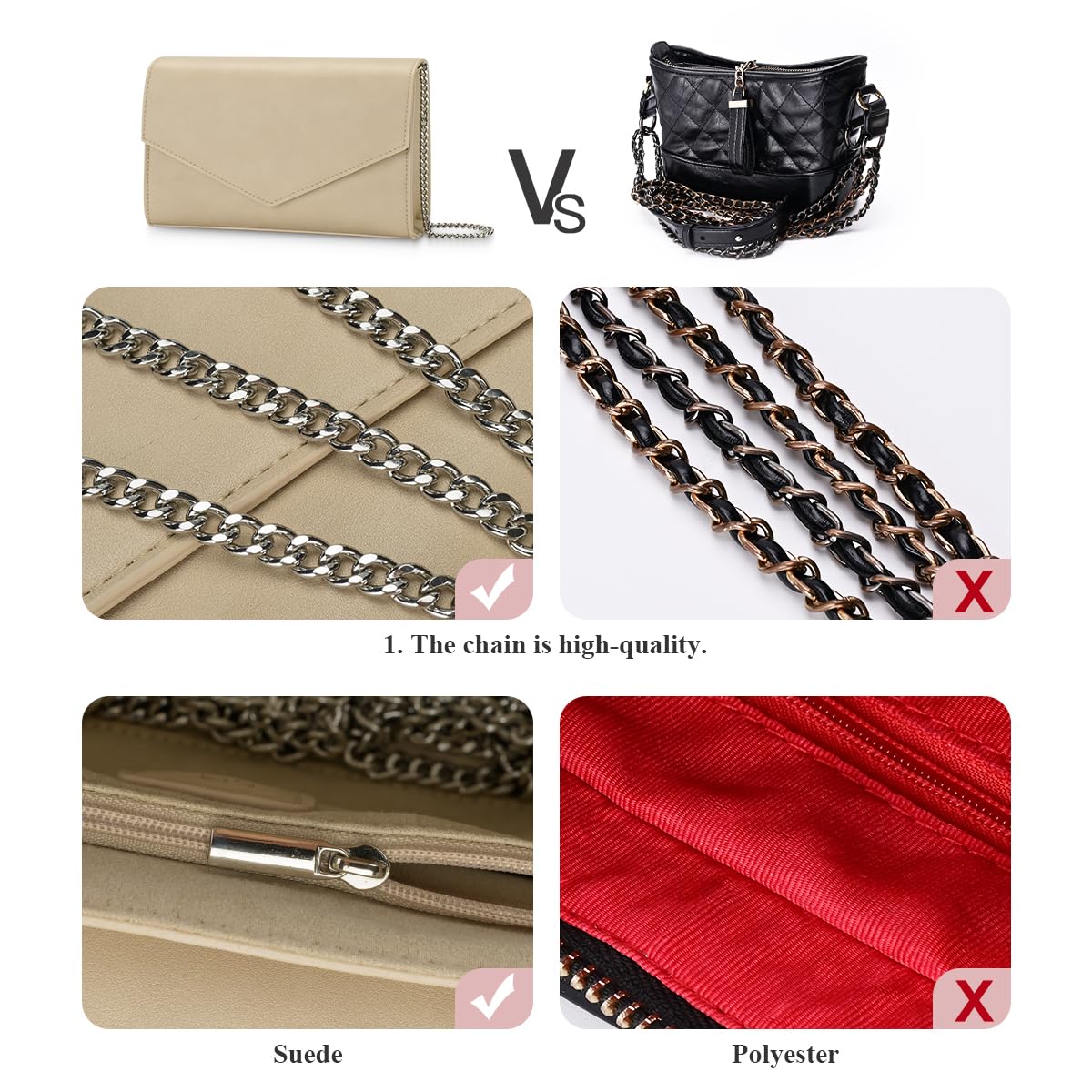 GM LIKKIE Clutch Purse for Women, Evening Envelope Clutch Bag, Crossbody Foldover PU Leather Shoulder Handbag (Beige)