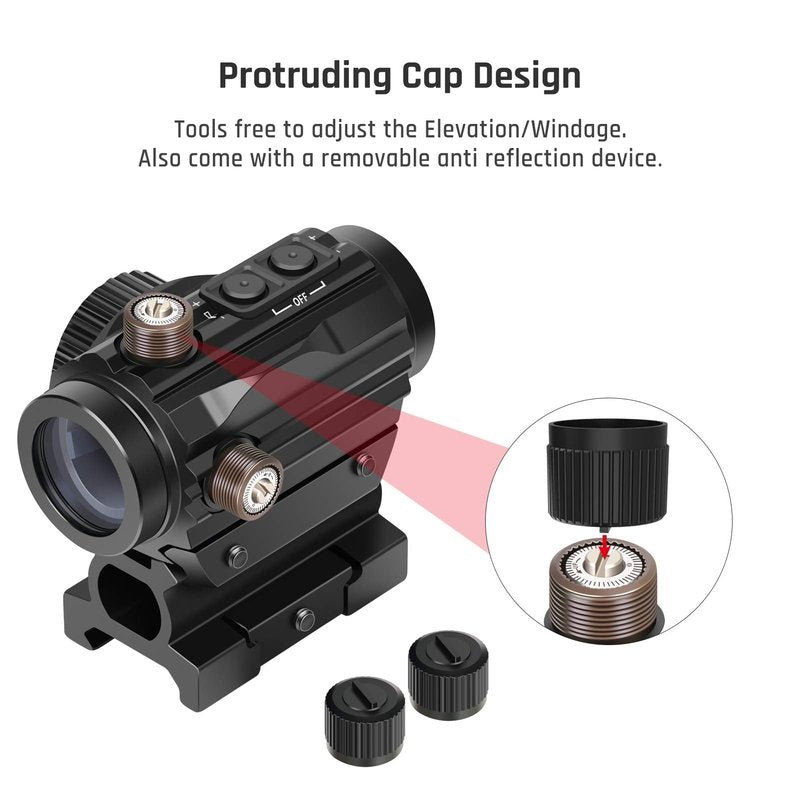 Feyachi RDS-36 1x22mm 5 MOA Red & Green Dot Sight Red & Green Dot Scope with 0.83” Riser Mount Absolute Co-Witness Height