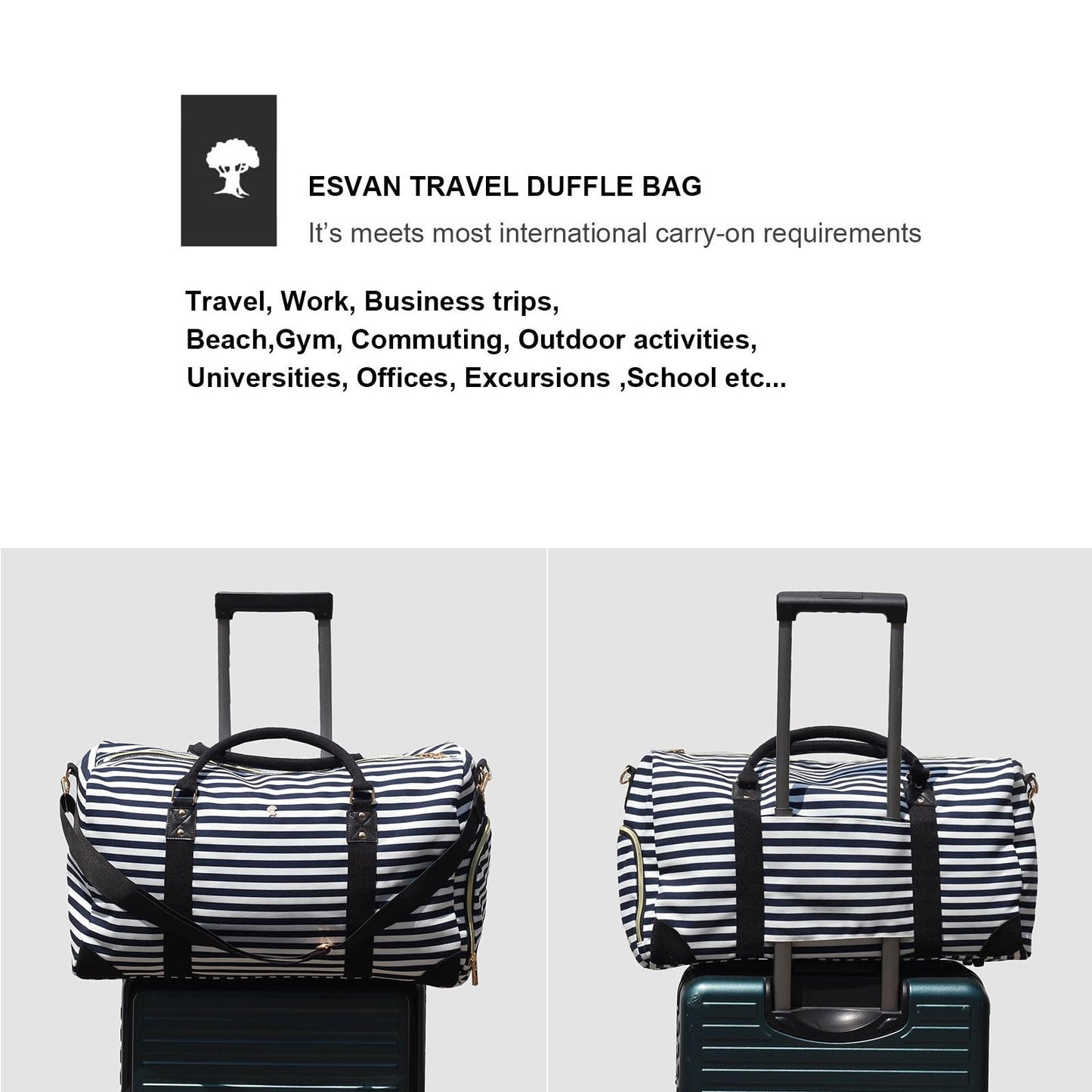 Travel Duffle Bag, Weekender Bag for Women with Shoe Compartment, Carry on Overnight Bag Gym Duffel Bag, Mommy Hospital Bags