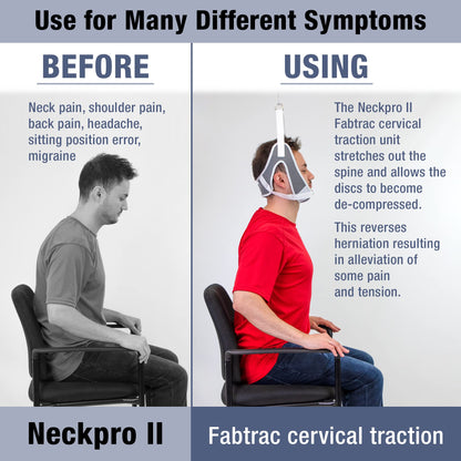 NeckPro II - Neck Traction Cervical Device Over the Door Home Neck Stretcher Hammock for Pain Relief, Pinched Nerve Pain, Posture Corrector, Decompression