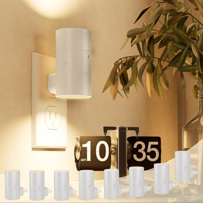 NIORSUN Night Lights Plug into Wall, Dimmable with 3 Color Modes & Auto On/Off Sensor, Ultra-Slim Nightlight for Hallway, Bathroom, Bedroom, Nursery, Kitchen (4 Pack, Black)