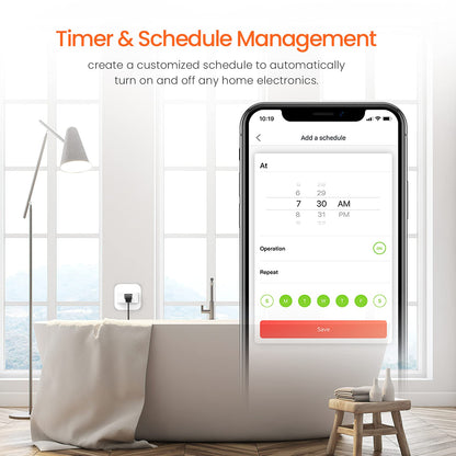 TENDA SP6 Smart Plug WiFi Outlet Switch, Works with Alexa & Google Assistant for Voice Control, Remote Control via App, Timer & Schedule Function, 15A Easy Install, Compact Design, FCC ETL Certified
