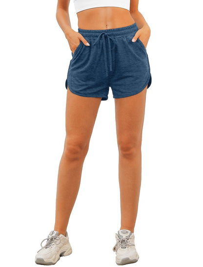 Biker Shorts with Pockets and Drawstring Summer Clothes for Women XL 3b-Dark Blue