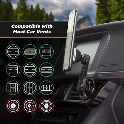 Scosche MMWSM-2PKXCES0 MagicMount Select Magnetic Car Phone Holder Mount for iPhone and Android - 2 Pack - Secure Magnetic Cell Phone Mount for Car Window or Dash - Universal 360° Adjustable Head
