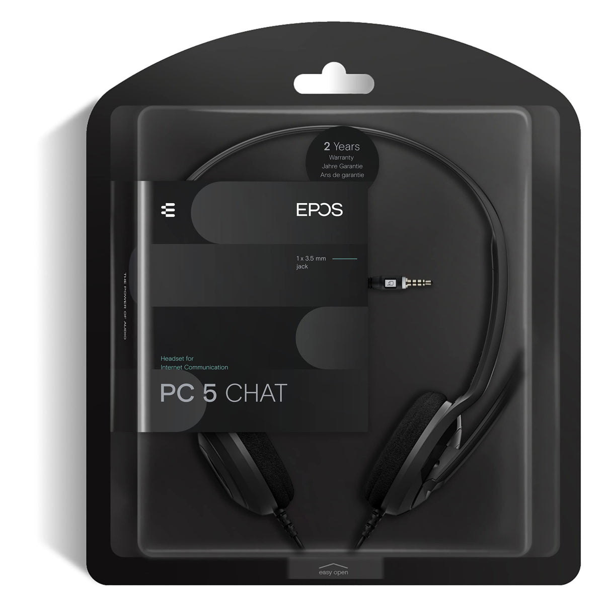 EPOS Sennheiser PC 5 Chat - Headset for Internet Communication, E-Learning and Gaming - Noise Cancelling Microphone, Casual Gaming Lightweight, high Comfort, Minimalistic, Black