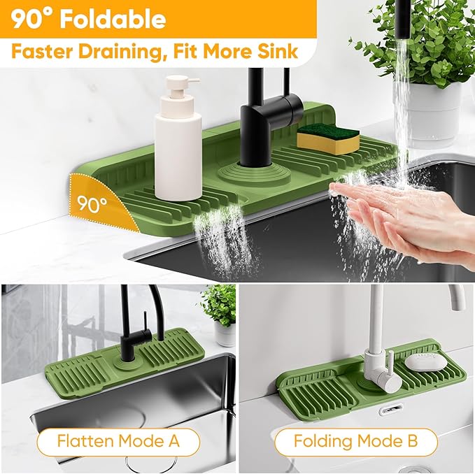 14.6 inch Faucet Mat for Kitchen Sink Splash GuardKitchen Sink Faucet Mat