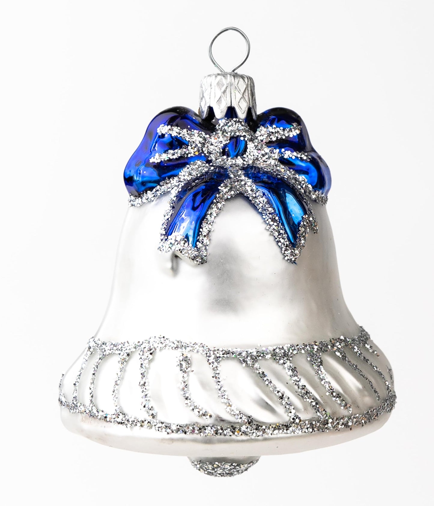 Polish Gallery Mini Glass Tree Ornaments White Jingle Bell Handcrafted Mouth Blown Glass 1 Inch Mini Ornaments Tiny Christmas Ornaments Made in Poland
