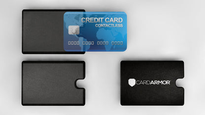 Card Armor Credit Card Holder, 6 Premium RFID Blocking Sleeves with Clear Front for Easy Viewing, Prevent Identity or Financial Theft from High Tech Thieves