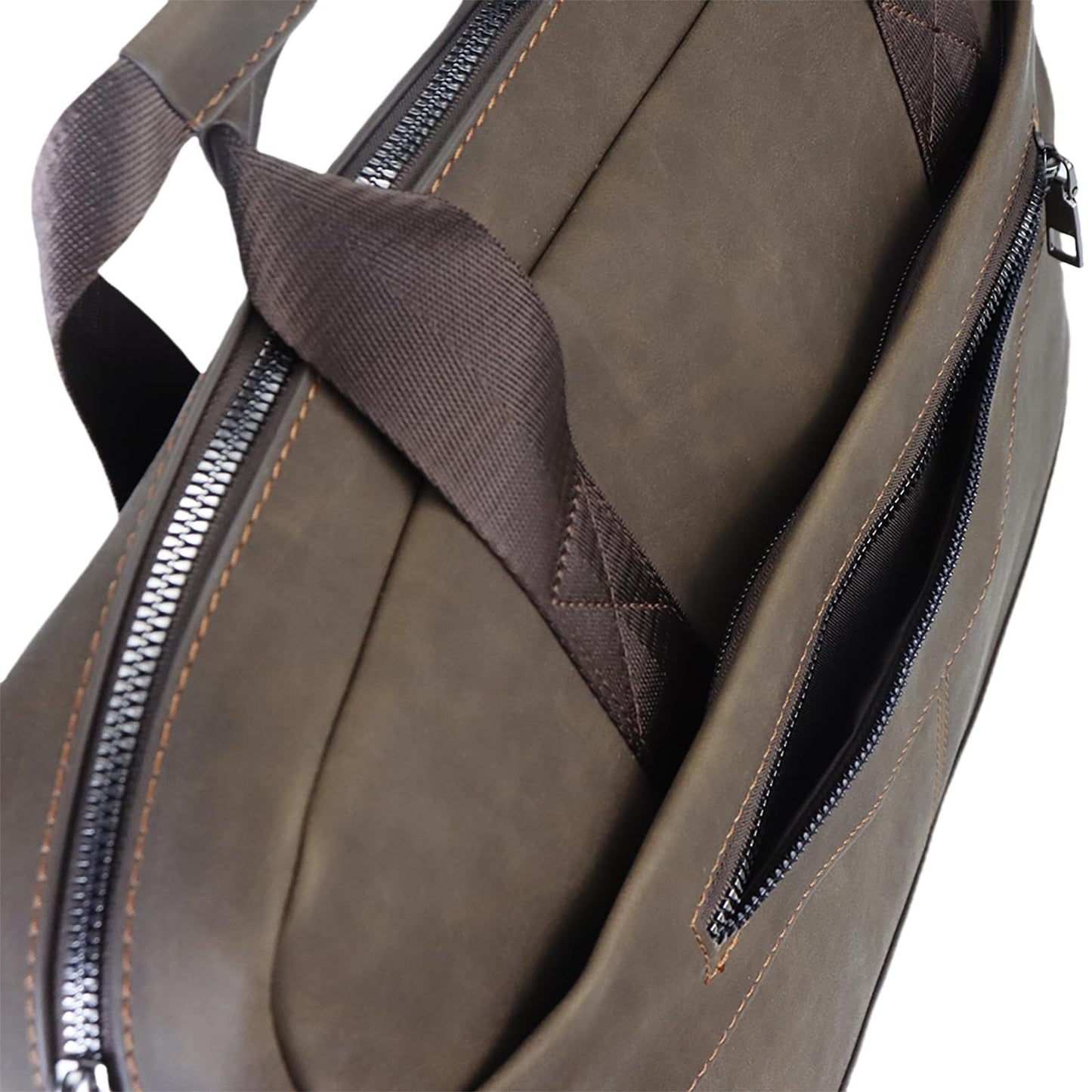 14" Roomy/15.6" Compact Laptop Messenger Bag for Men, Vintage Faux Leather Briefcase - Crossbody Business Travel Satchel (B Coffee)