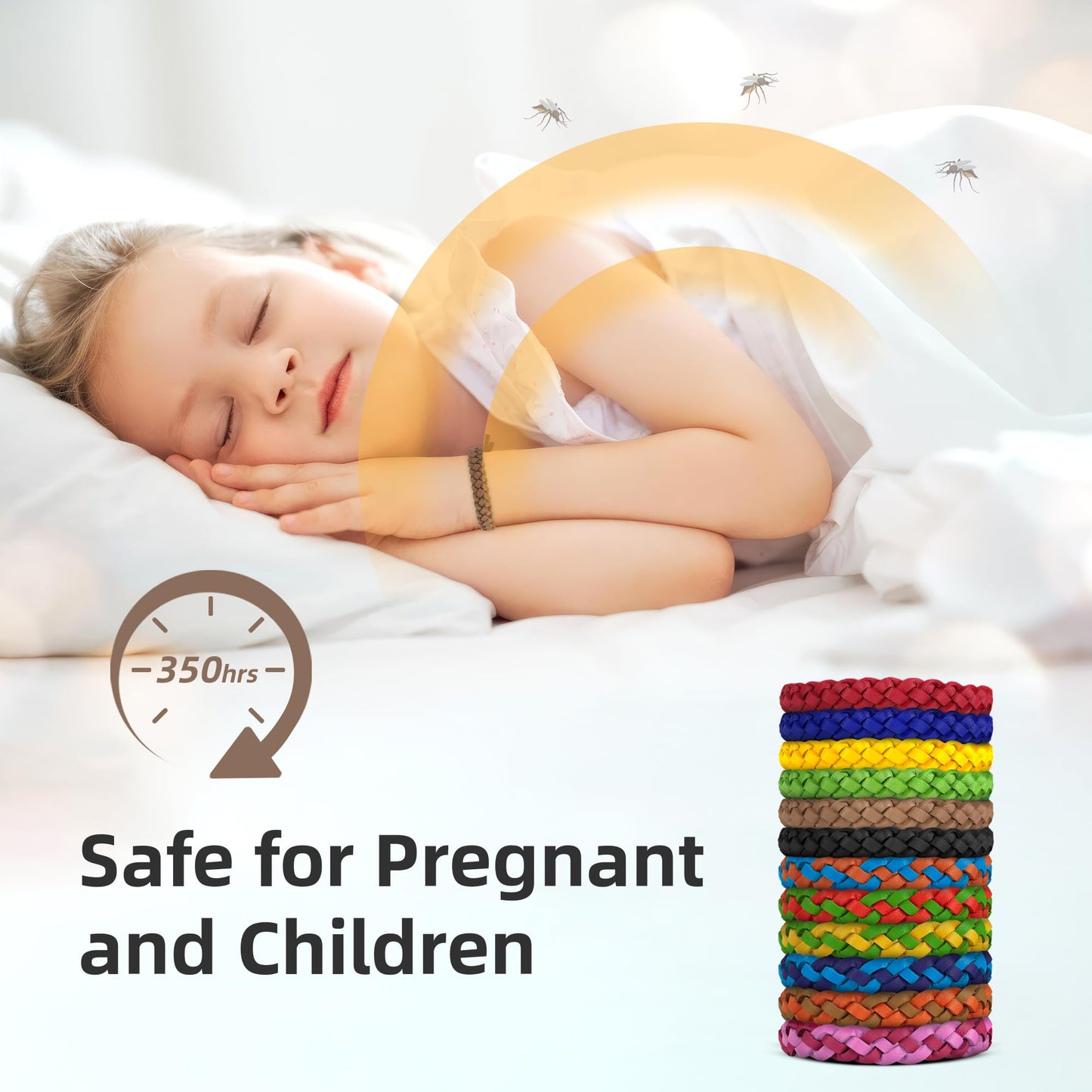 BuggyBands 24 Pack Mosquito Repellent Bracelets for Adults & Kids, DEET-Free, Individually Wrapped, Adjustable PU Leather Bug Repellent Wrist Bands