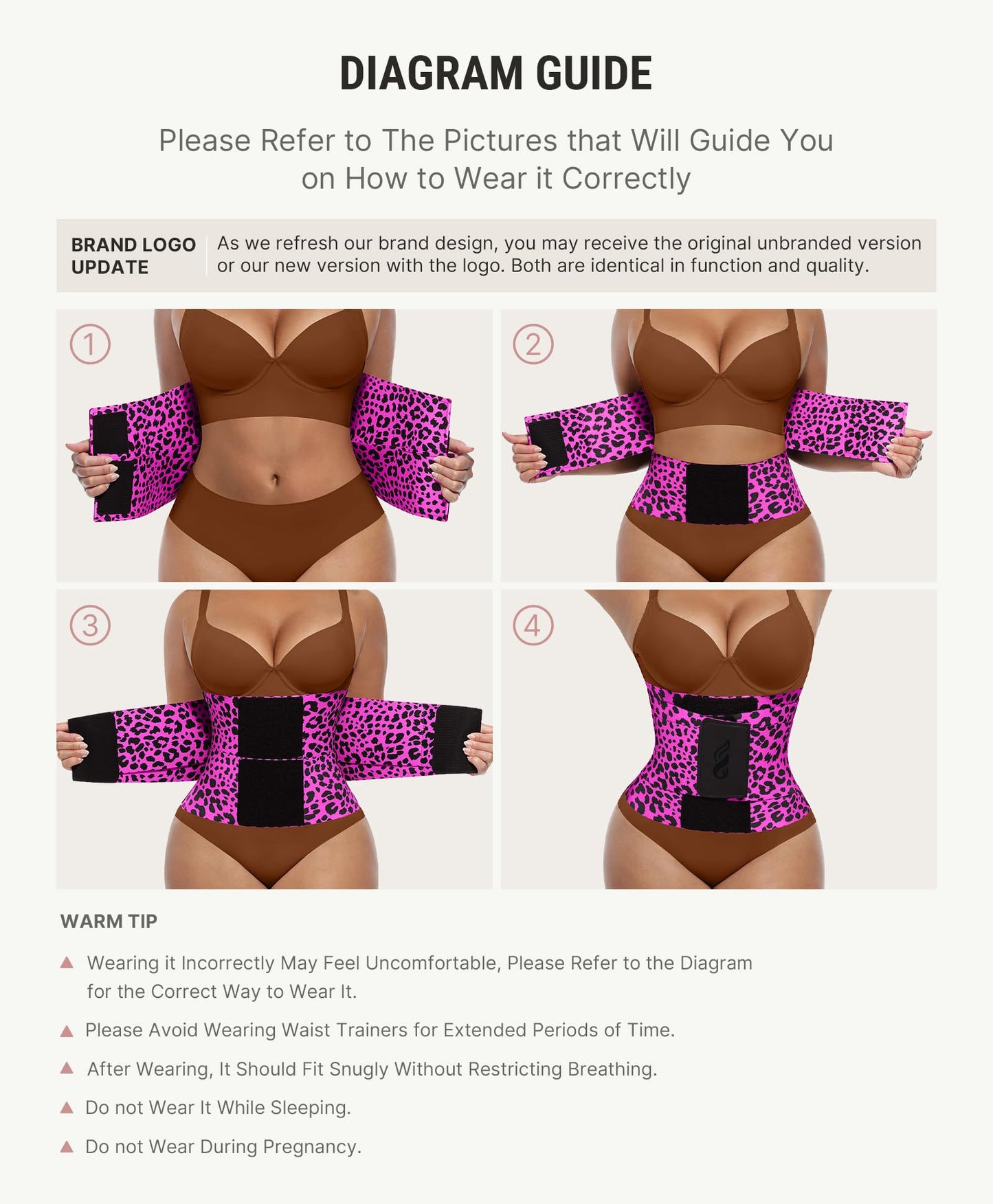 FeelinGirl Corset Perspiring Workout Waist Trainer Corset Trimmer Belt for Women Belly Band Body Shaper Rose Leopard M