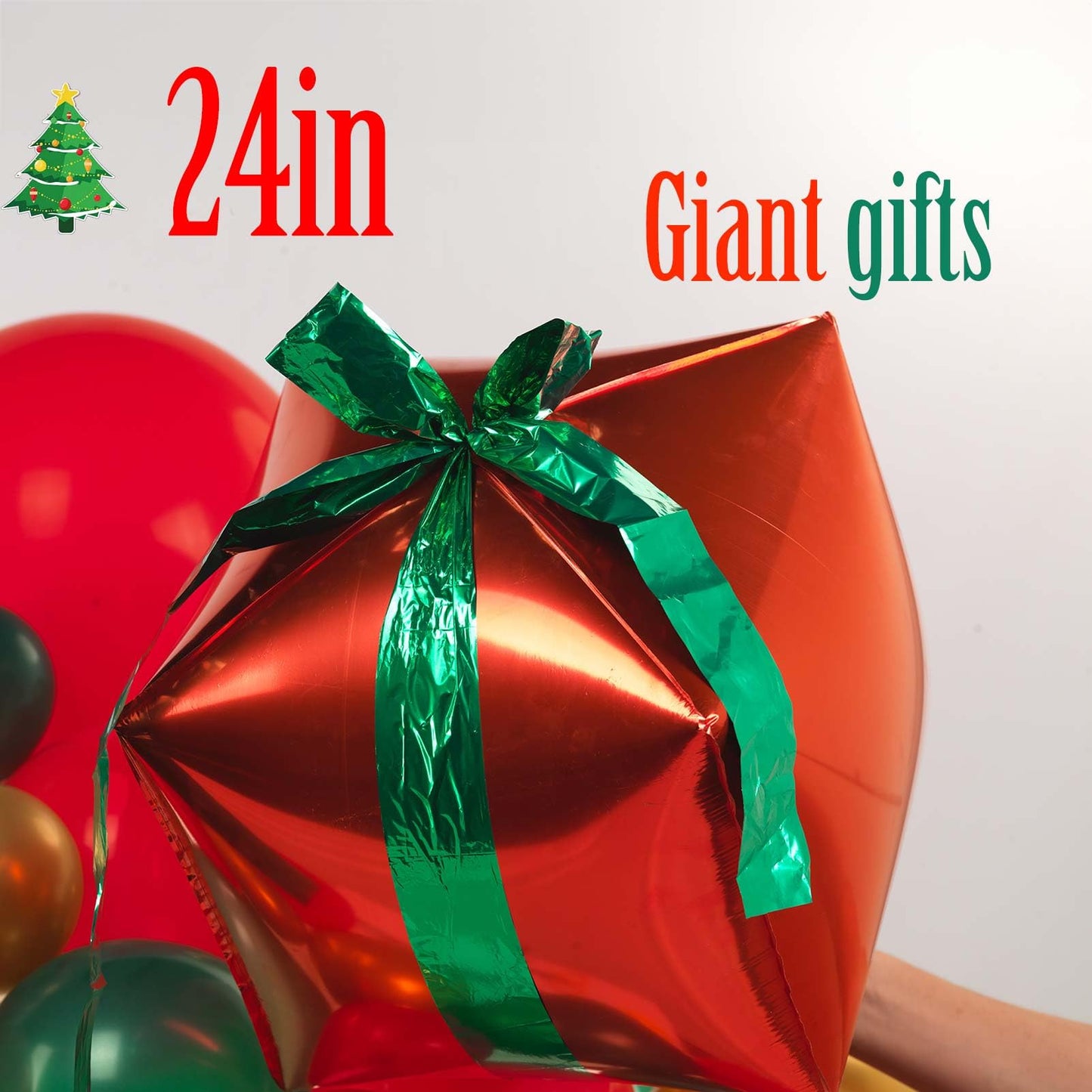 Christmas party decorations with Hunter Green Red Gold Balloon Garland Arch & Xmas Tree Santa Candy Cane Star lollipop gift box ribbons foil Balloons for friendsmas New Year's Eve Decorations