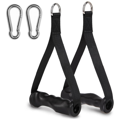 Exercise Handles - Ergonomic Gym Attachments for Cable Machine, Resistance Band Handles, Non-Slip D Handle Cable Attachment - Cable Handles for Pilates Strength Training Home & Public Gym (370 LBS)