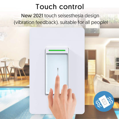 Milfra Smart Light Switch-Smart WiFi Switch 2.4Ghz Compatible with Alexa, Google Assistant,Remote Control/Voice Control and Schedule, Neutral Wire Required, Single-Pole, No Hub Required (4 Pack)