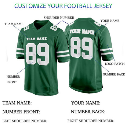 Green Custom Football Jersey for Women Men Team Clothing Name Number Jerseys Personalized Shirt Youth Kids Customized Football Uniform Fans Birthday Gift
