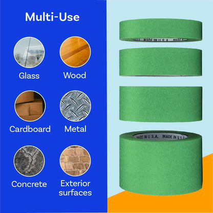 High Tack Green Painters Tape, 2 inch x 60 Yards, Case of 24 Rolls, Made in America, Clean Removal Green Masking Tape, Strong & UV Resistant