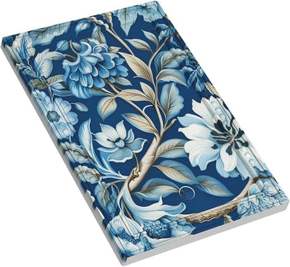 Blue Flowers Branches Leaves Floral Pattern Light Switch Covers No Device Wall Plate 1 Gang Decorative Blank Switchplate Electrical Faceplate for Farmhouse Living Bedroom Decor