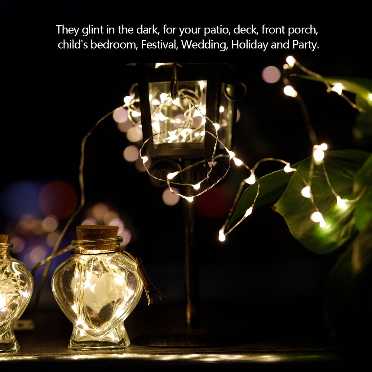 LIIDA LED Fairy String Lights, 12-Pack 20 Micro Lights On Silver Copper Wire (Batteries Include) for DIY Wedding Centerpiece, Mason Jar Craft, Christmas Tree, Garlands, Party Decoration (Warm White)