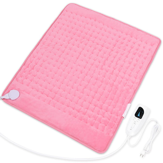 Heating Pad,Electric Heating Pads for Back,Neck,Abdomen,Moist Heating Pad for Shoulder,Knee,Arms,Legs,Dry/Moist Heat & Auto Shut Off,Birthday Gifts for Men and Women(Light Gray, 24''×12'')