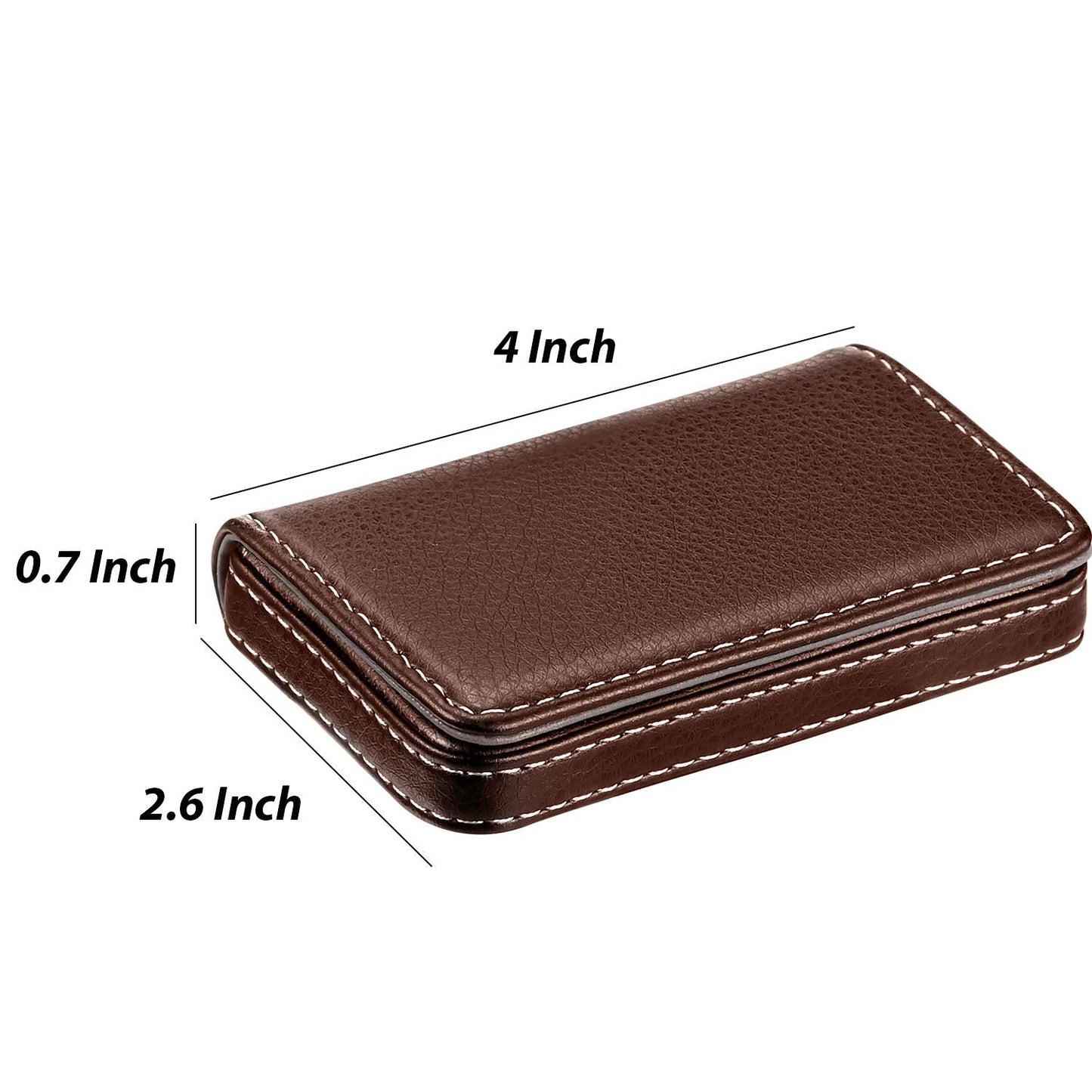 Outus 2 Pcs Business Card Holder, PU Leather Business Card Case Pocket Wallet with Magnetic Shut for Valentines Gift Adult(Black and Coffee)