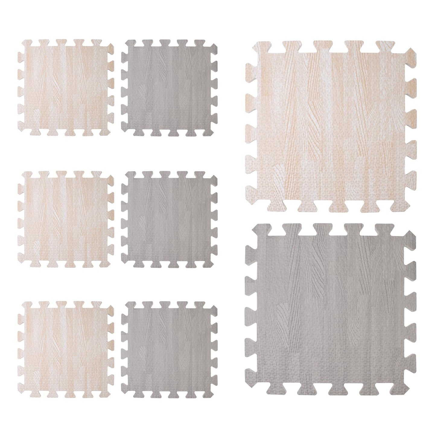 8 PCS Soundproof Interlocking Rug Pad, 11.8 x 11.8 x 0.4 Inch Non Slip Rug Pads, Foam Rug Mat Noise Reduction Puzzle Carpet Padding Protects and Adds Cushion for Hardwood Floors