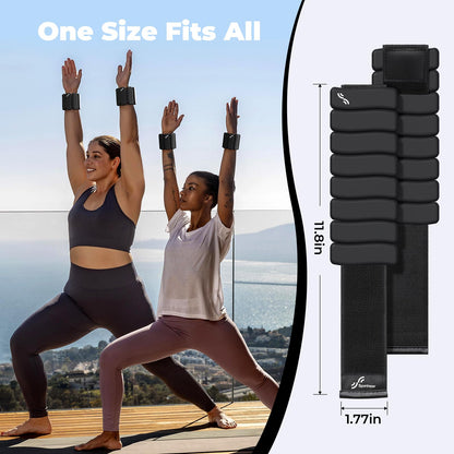 Sportneer Wrist & Ankle Weights for Women & Men Set of 2 (1LB/2LB Each) - Soft Silicone Arm & Leg Weights for Pilates, Yoga, Walking, Barre, Home Workout, Water Aerobics(Twilight Black, 1 LB x 2)