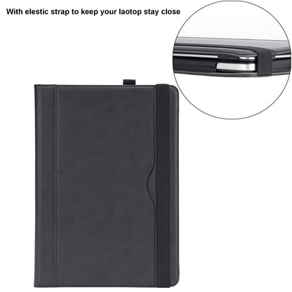 TYTX Compatible with MacBook Pro 14 Inch Leather Case 2025 2024 2023 2022 2021 Release M5 A3434 M4 A3112 A3185 A3401 M3 A2918 A2992 M2 A2779 M1 A2442, Protective Folio Book Cover, Black