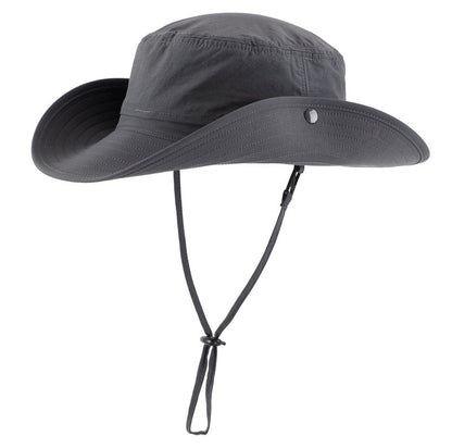 Connectyle Men's Cowboy Sun Hat Wide Brim Fishing Hiking Camping Gardening Hat UV Protection Outdoor Summer Sun Hat Dark Grey