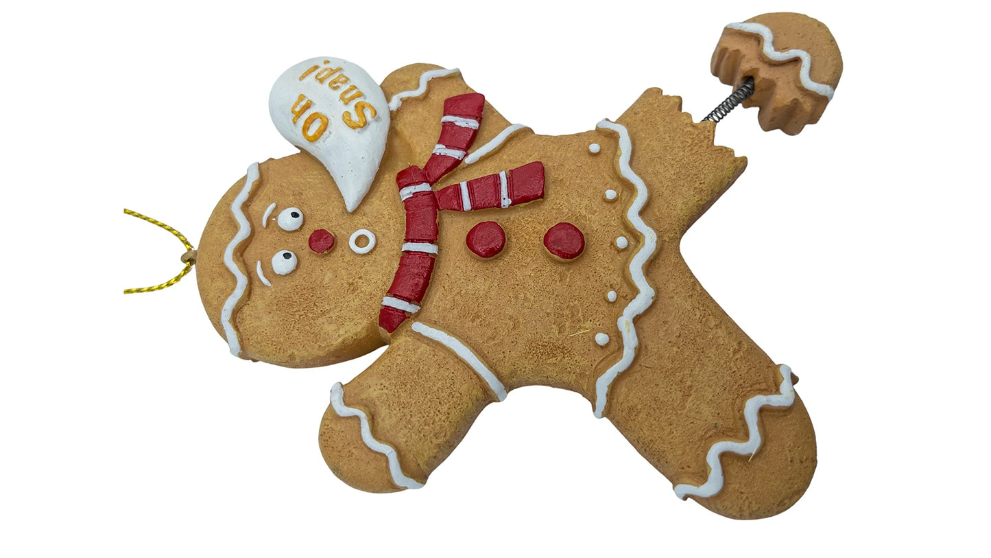 Gingerbread Man Cookie Oh Snap! Broken Leg Funny Christmas Tree Ornament