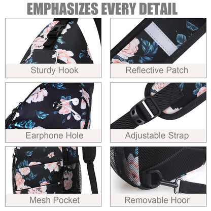 Crossbody Bags for Women Men Trendy Sling Bag Bakpack Casual Chest Bag with Convertible Shoulder Strap