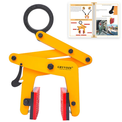 GRYVOZE 860lbs Granite Slab Lifting Clamp, 1.2"-3.4" A Shaped Heavy Duty Stone Lifter Equipment, Marble Carrying Clamps Tongs, also Suitable for Concrete, Steel, Rocks, Curbstones and Glass